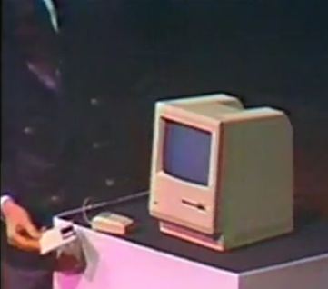 The demonstration that changed the world. When Steve Jobs popped in that floppy disk to boot up the Macintosh in 1984, it set the standard in personal computing for a decade. The Macintosh was the first commercially successful PC to feature a mouse, graphical user interface and semi-affordable price tag of $2,495 US.