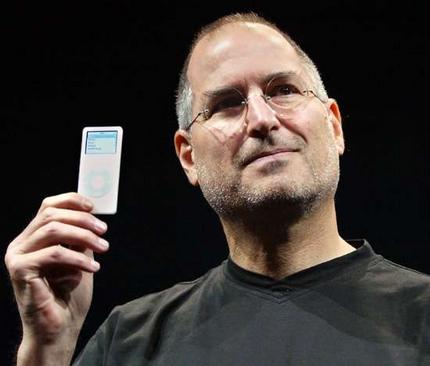 Wait, that's an iPod?? Jobs slipped the diminutive music player out of his pocket in 2005 to an astonished audience. The iPod Nano was as thin as a pencil and held up to 4GB of music. It even had a color screen to boot.