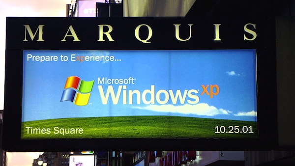 Sign of the Times -- the launch took place in New York about six week after the Twin Towers fell. Microsoft culled back its launch plans in respect to the fallen. [Nate Mook]
