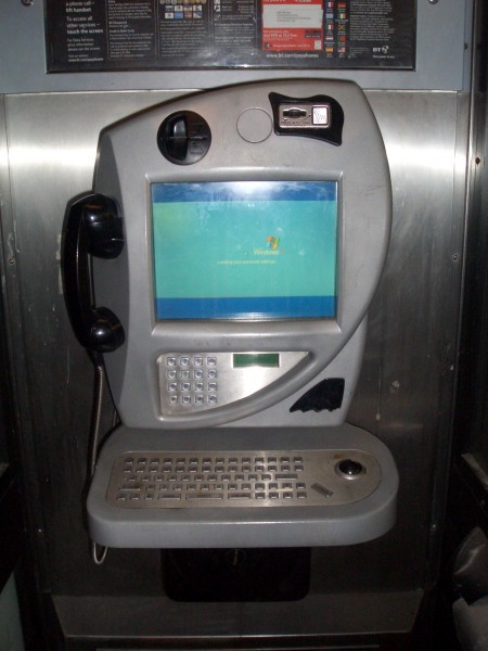 Microsoft unveiled Windows XP Embedded for ATM, cash registers and other devices on Nov. 28, 2001. Here a BT Internet payphone runs the OS.
