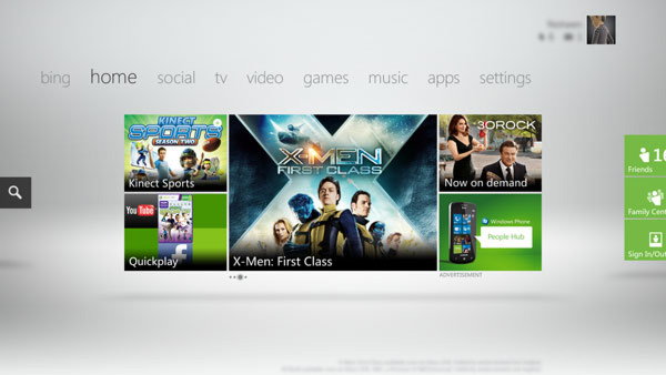 style xbox 360 dashboard