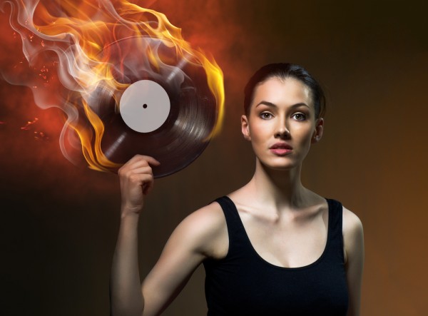 vinyl record music fire