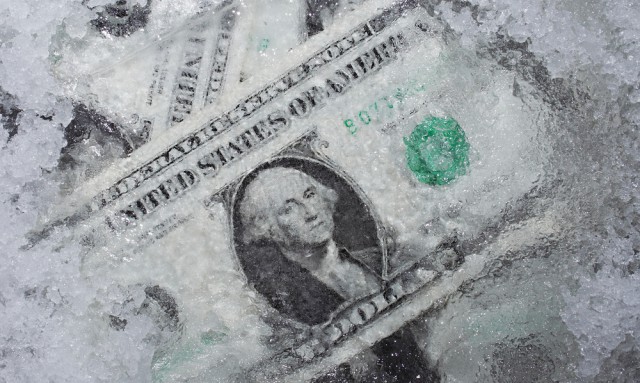 money cash frozen freeze ice snow money