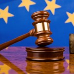 European Union EU flag gavel justice European Union EU flag gavel justice