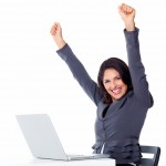 Happy Business woman office PC Happy Business woman office PC