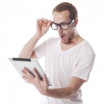 Surprised man tablet Surprised man tablet