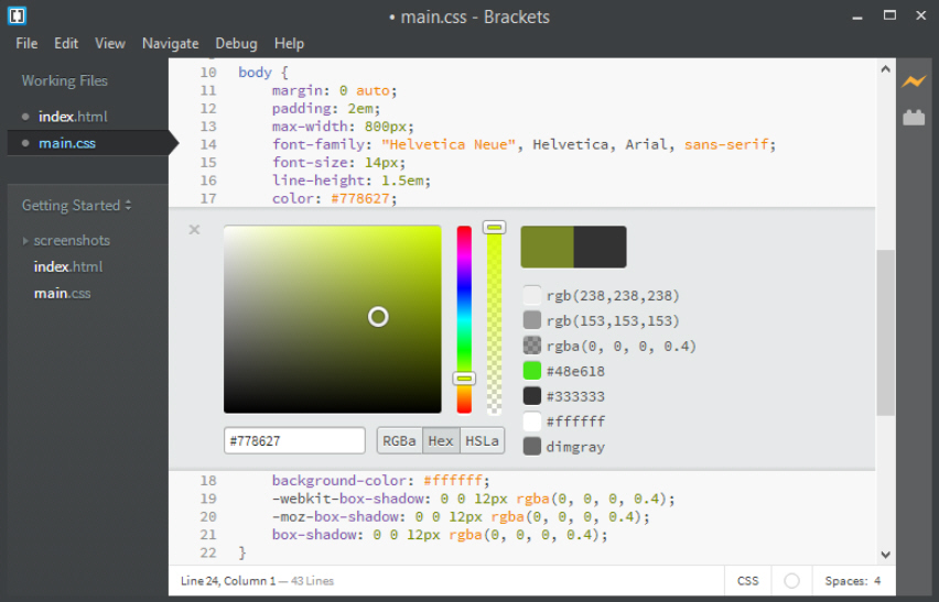 brackets coding software