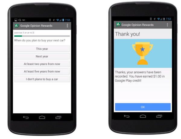 Google Opinion Rewards lets you earns money by completing surveys