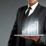 Businessman Growth Increase Bars Bar Businessman Growth Increase Bars Bar