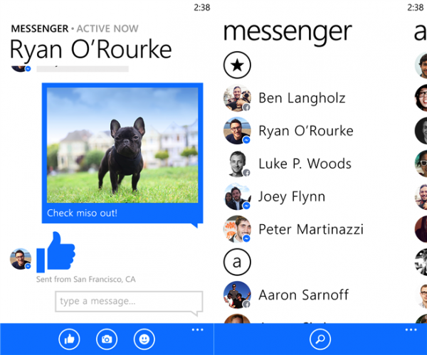 Facebook Messenger Windows Phone 1