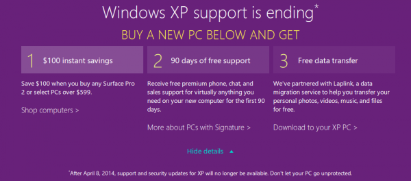 老旧XP设备值$100 微软进一步推进XP升级部署