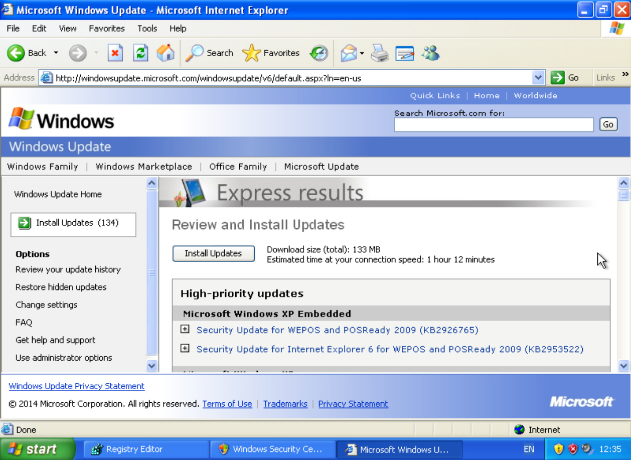 windows update download xp
