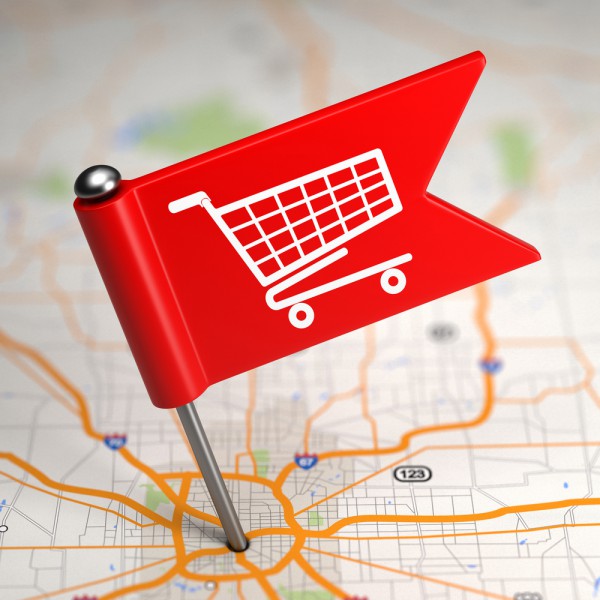 Geo-location marketing shopping
