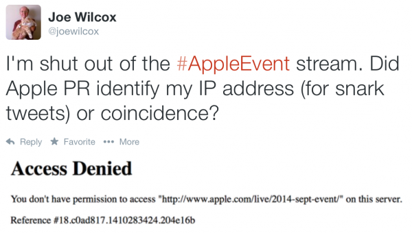 Apple Event Tweet