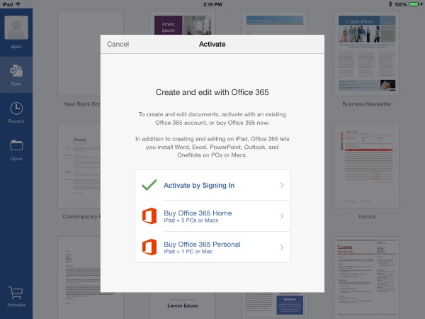 Office 365 gains new themes option, monthly subscriptions come to iPad