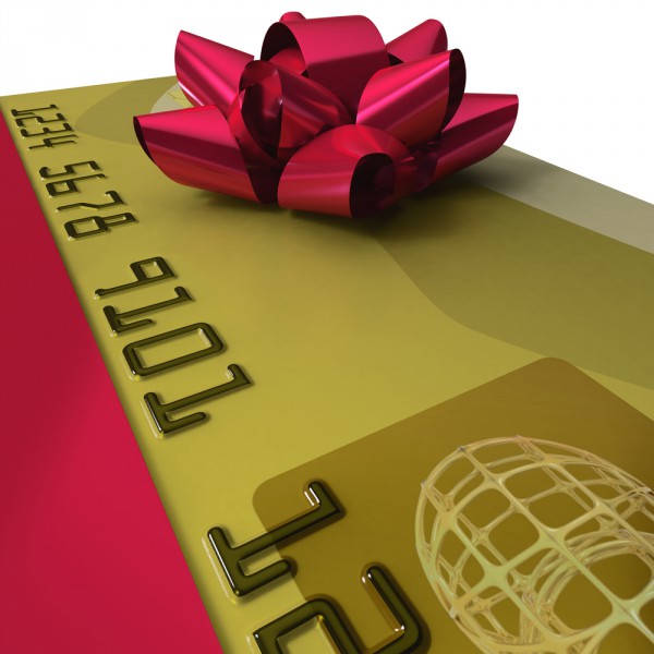 Credit card gift bow