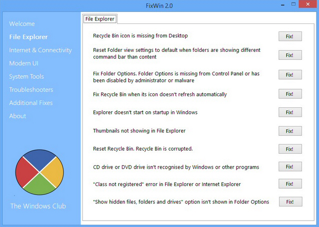 FixWin 2 for Windows 8
