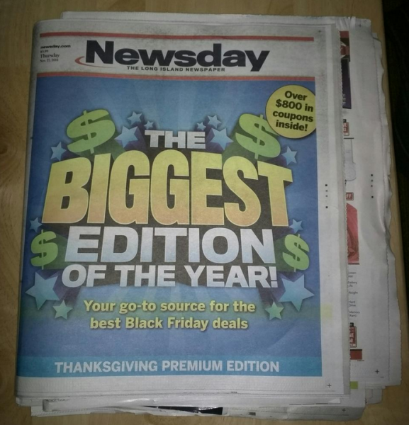 This is the front page of the paper on Thanksgiving. We can do better, America!