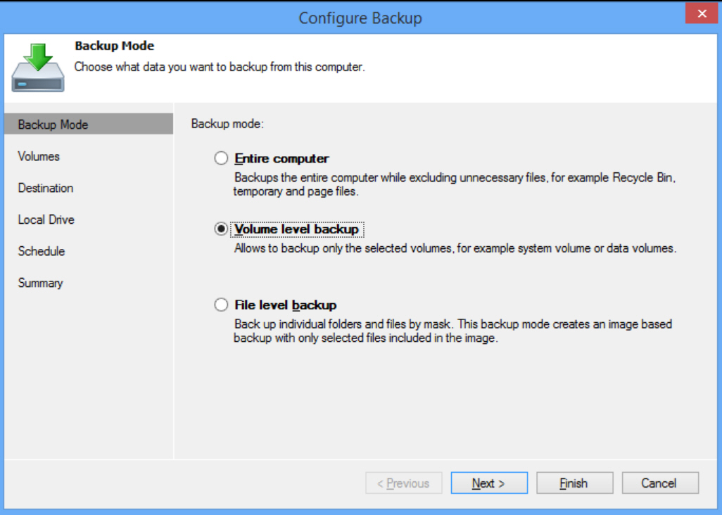 configure backup