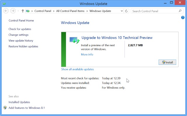 windows 8 windows 10 update download