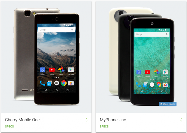 Android One Philippines Cherry One MyPhone Uno