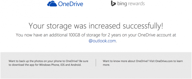 Bing Rewards OneDrive worldwide