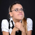 excited nerd nerdy girl
