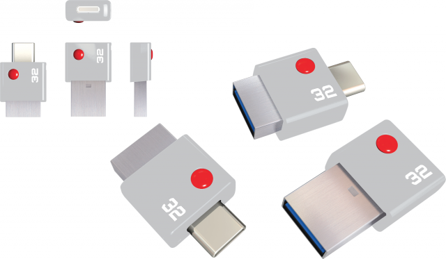 EMTEC Duo USB C - product - 32 GB