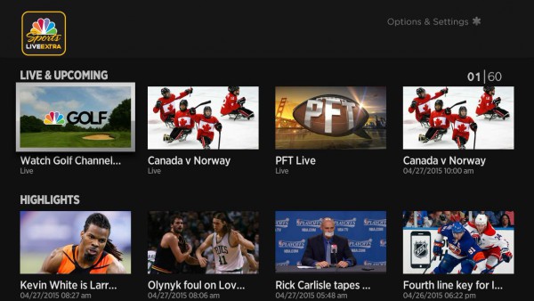 NBC-Sports-Roku-home-screen