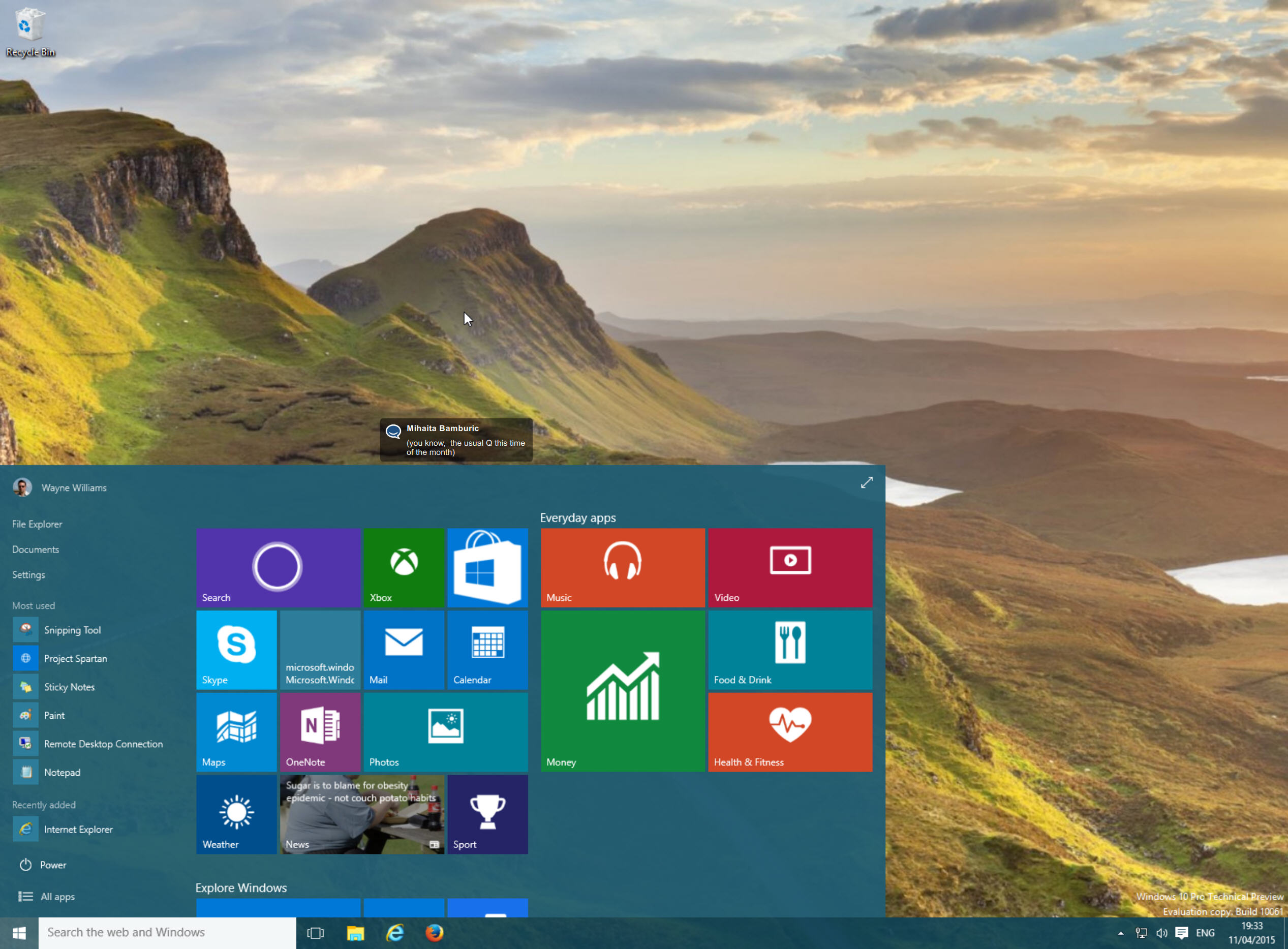 Start menu