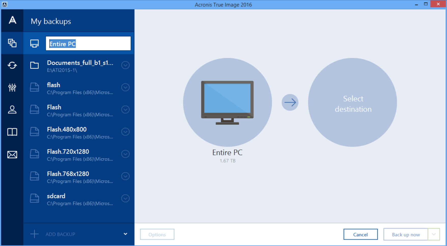 acronis true image backup log