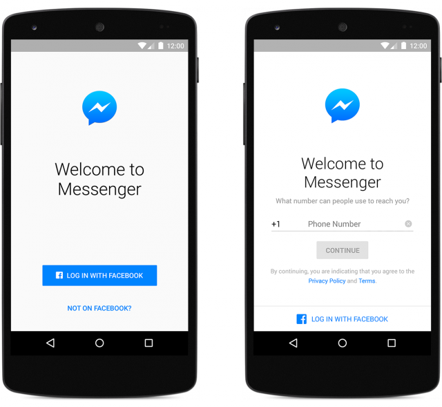 Messenger Sign Up Android