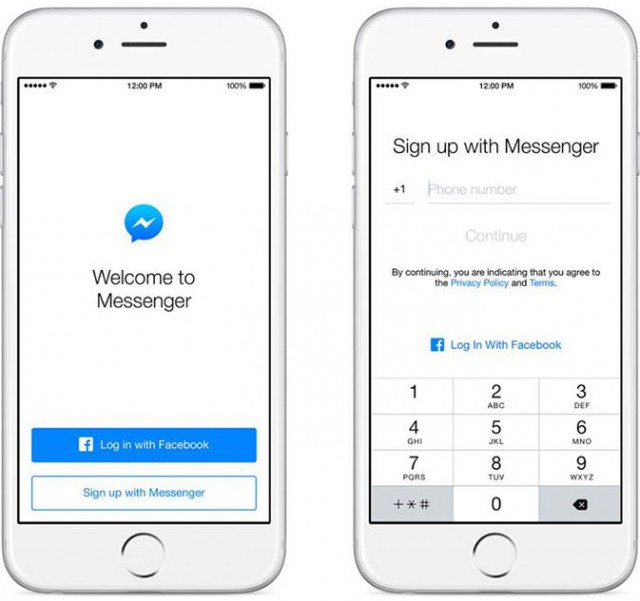 sign in messenger without facebook