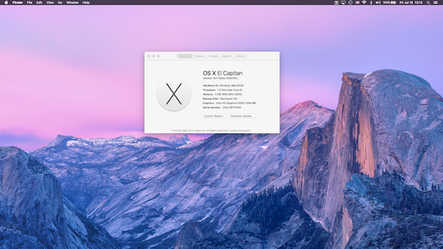 OS X 10.11 El Capitan Public Beta