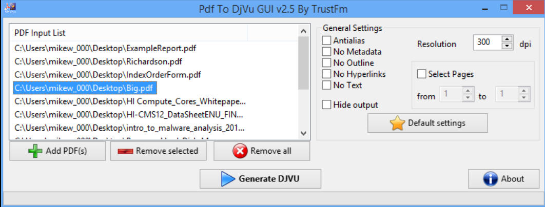 PDF to DjVu GUI