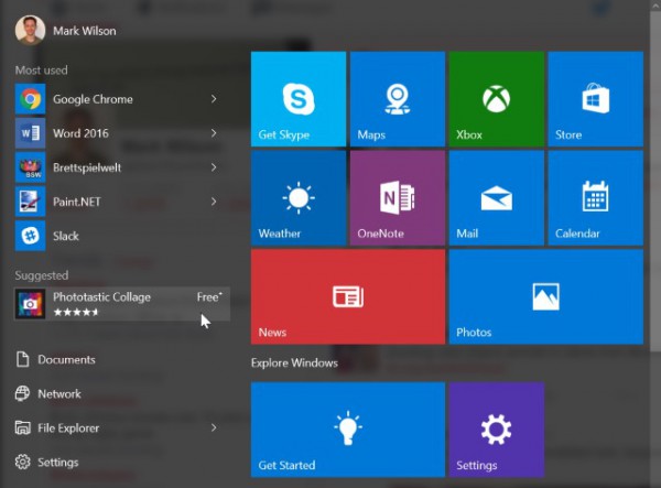 Windows 10 будет показывать рекламму пользователям