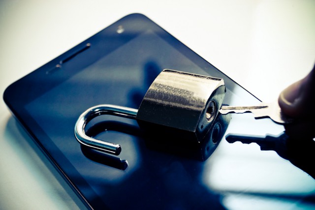 Smartphone lock unlocked key