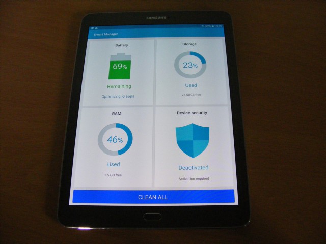 Samsung Galaxy Tab S2 smart manager