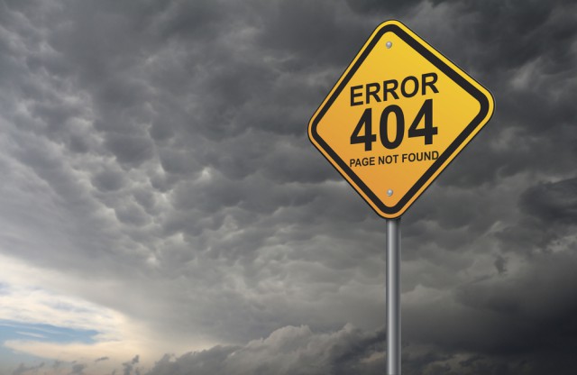 Error 404 dark clouds warning page not found