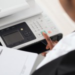 Office printer woman