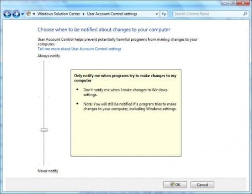 Uac Windows 7 Turn Off Program