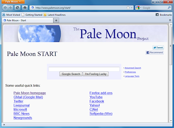 Pale Moon 32.2.1 downloading
