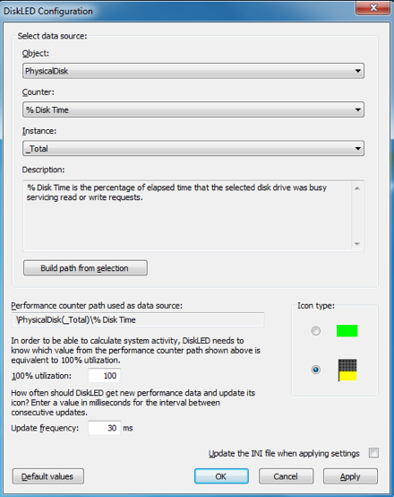 Monitor Windows activity with DiskLED