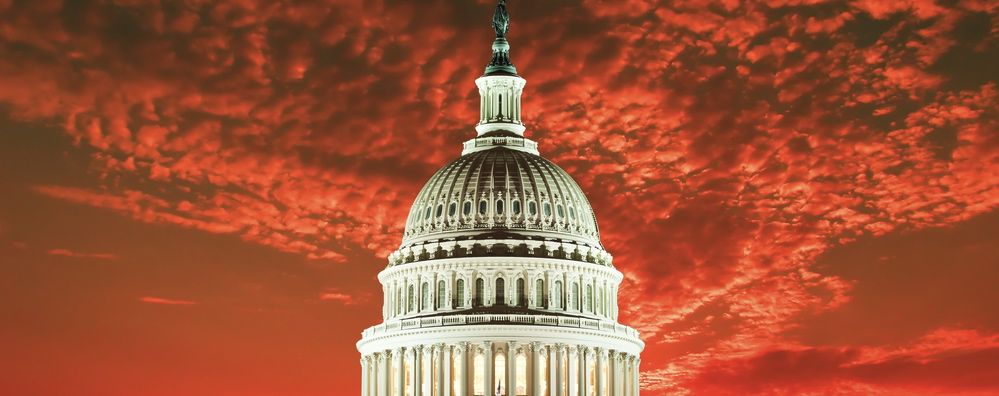 Capitol red sky