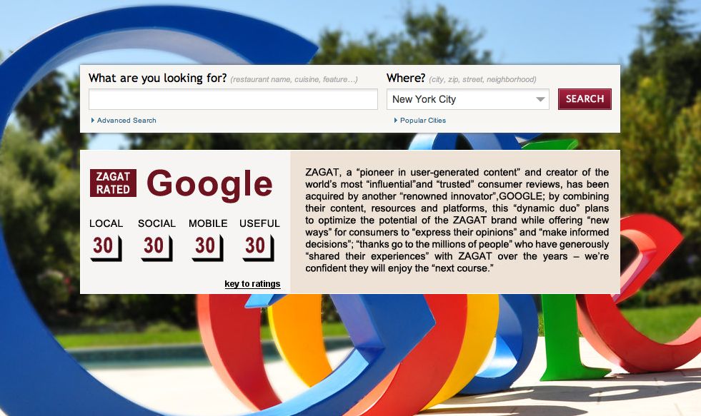 Google buys ZAGAT