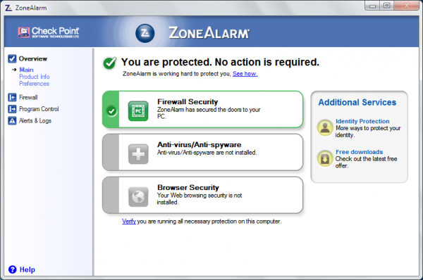ZoneAlarm Free 10.1