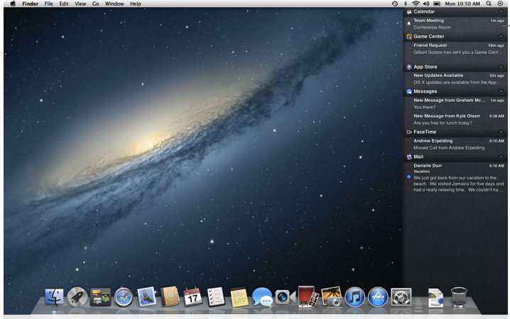 Mountain Lion Notification Center