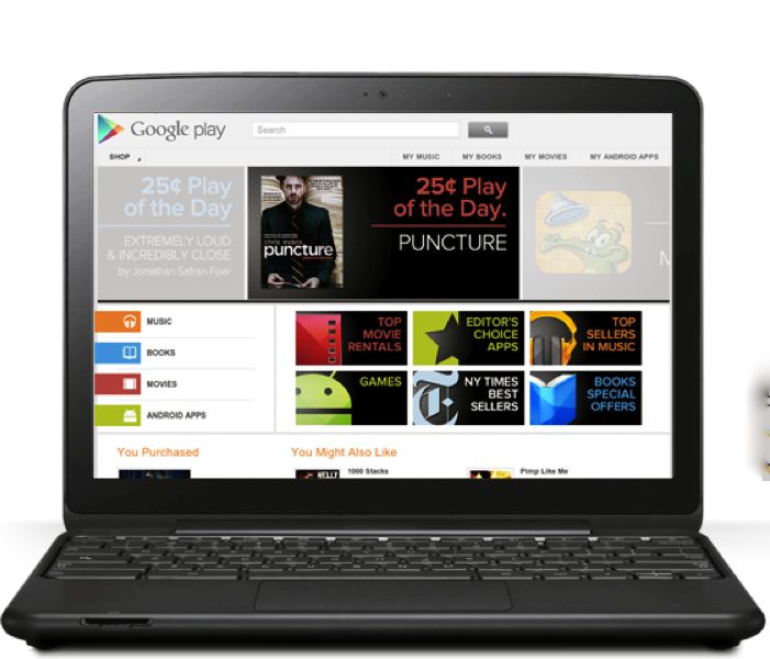 Google Play on notebook