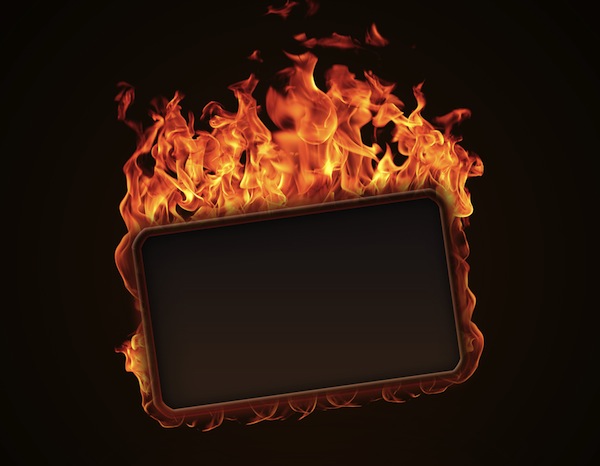 fire flame frame tablet