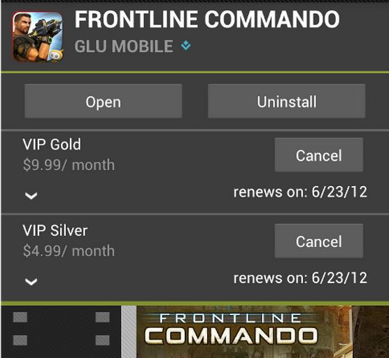 In-app subscriptions in Google Play